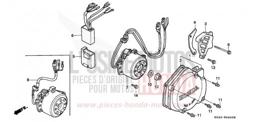 LEFT CRANKCASE COVER CR125RL de 1990